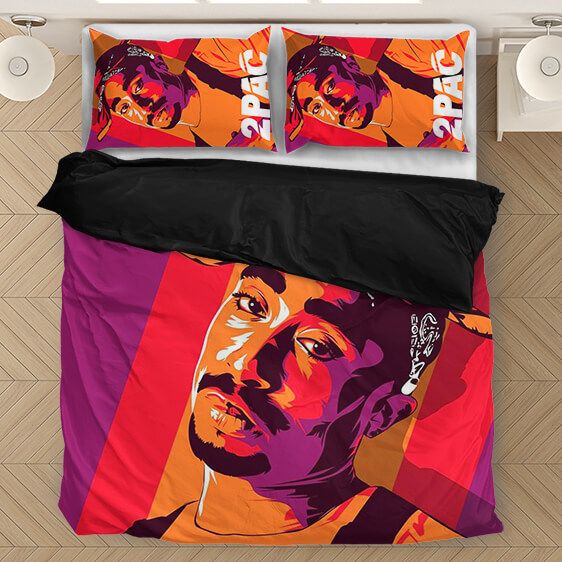 2pac Shakur Makaveli Dope Orange Design Bedding Set