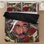 2pac Shakur Makaveli Hustle Hard Gangster Design Bedding Set
