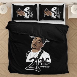 2pac Shakur Sticker Art Design Dope Black Bedding Set