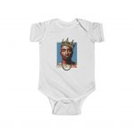 Awesome Rapper 2Pac Amaru Shakur Wearing Crown Baby Onesie