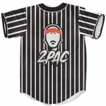Classic Icon 2Pac Shakur Hip Hop Legend Striped Baseball Jersey