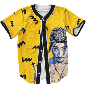 Gangsta Hip Hop Rapper Tupac Shakur Dope Pattern Baseball Jersey