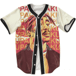 Hip Hop Artist Tupac Amaru Shakur Tri-Color Art Baseball Jersey