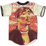 Hip Hop Artist Tupac Amaru Shakur Tri-Color Art Baseball Jersey