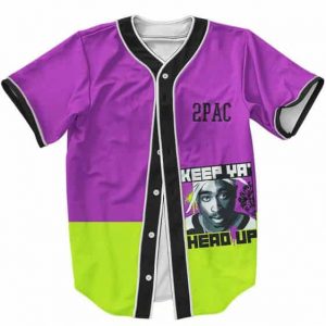 Keep Ya Head Up 2Pac Shakur Neon Colors Dope Baseball Jersey