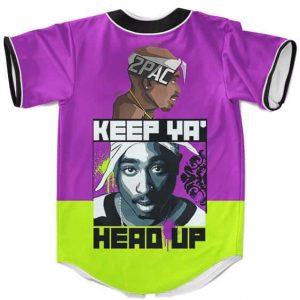 Keep Ya Head Up 2Pac Shakur Neon Colors Dope Baseball Jersey
