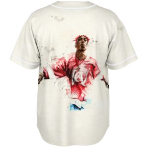 Paint Artwork Tupac Makaveli Shakur White Baseball Jersey