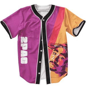 Tri Colorful 2Pac Amaru Shakur Artwork Dope Baseball Jersey