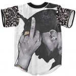 Tupac Makaveli Shakur Middle Finger Up Dope Baseball Jersey
