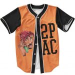 Tupac Shakur Only God Can Judge Me Orange Baseball Jersey
