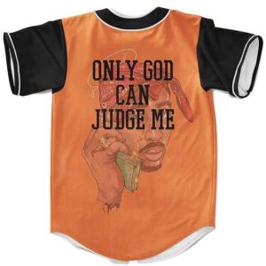 Tupac Shakur Only God Can Judge Me Orange Baseball Jersey
