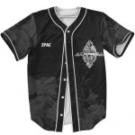 West Side Rapper Tupac Makaveli Floral Pattern Baseball Jersey