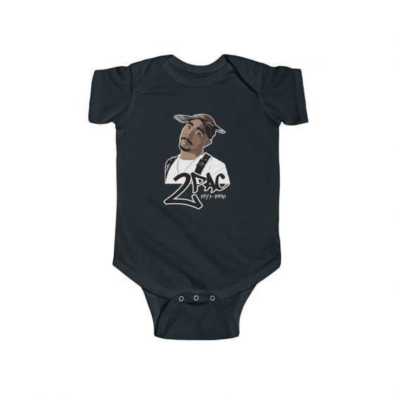 Rapper 2Pac Makaveli Black Bandana Art Baby Toddler Onesie