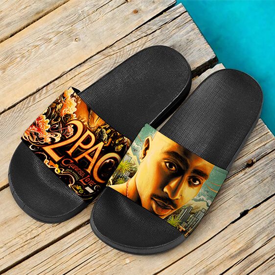 2Pac Makaveli Shakur California Love Poster Slide Sandals