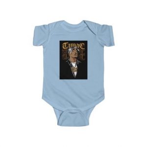 2Pac Makaveli Thug Life Gold Necklace Baby Toddler Bodysuit