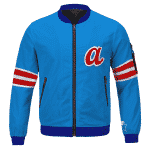 2Pac Makaveli with A and Red Stripes Blue Letterman Jacket