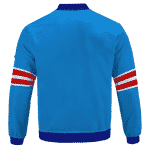 2Pac Makaveli with A and Red Stripes Blue Letterman Jacket