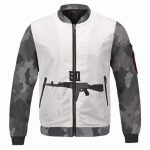 2Pac Middle Chest Tattoo Rifle Gun 50 Varsity Jacket