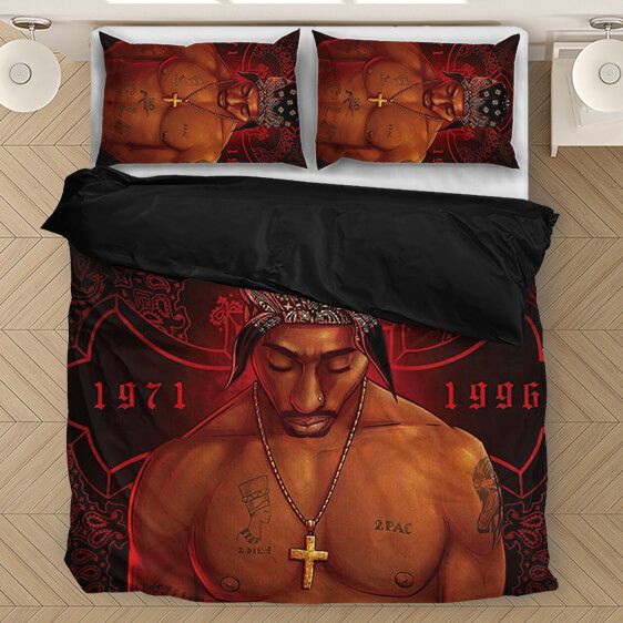 2pac Shakur RIP Since 1996 Fantastic Red Bedding Set