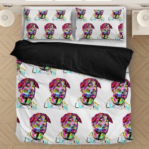 2pac Shakur Rainbow Colors Paint Effect Amazing Bedding Set