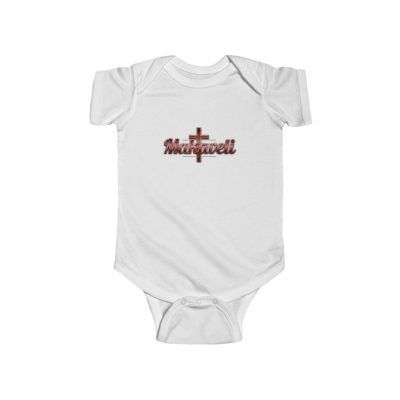 2Pac Hustlin Red Makaveli Cross Logo Baby Toddler Onesie