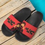All Eyez On Me Tupac Makaveli Side View Pose Slide Sandals