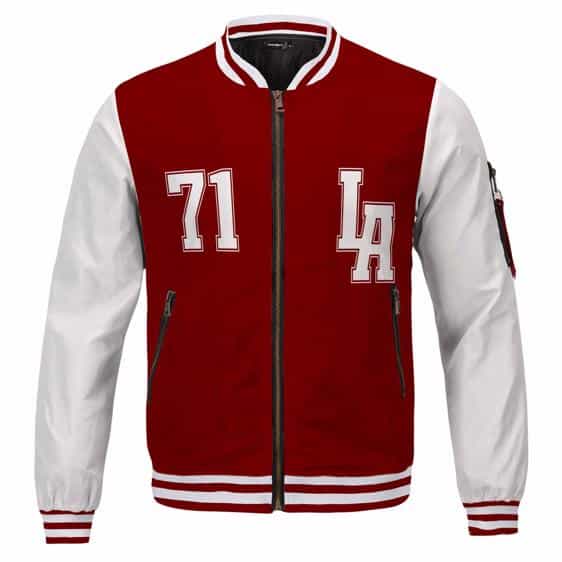 Awesome Iconic Rapper 2Pac Shakur 71 LA Red Varsity Jacket