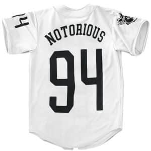 The Notorious BIG Ready To Die Album Cover Art White Baseball Jersey