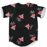 Big Poppa Supreme Pop Culture Style Art Minimalist Black Baseball Jersey