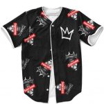 Big Poppa Supreme Pop Culture Style Art Minimalist Black Baseball Jersey