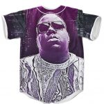 Biggie Smalls All Over Print Illustration Trippy Purple Artwork Baseball Jersey