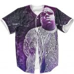 Biggie Smalls All Over Print Illustration Trippy Purple Artwork Baseball Jersey