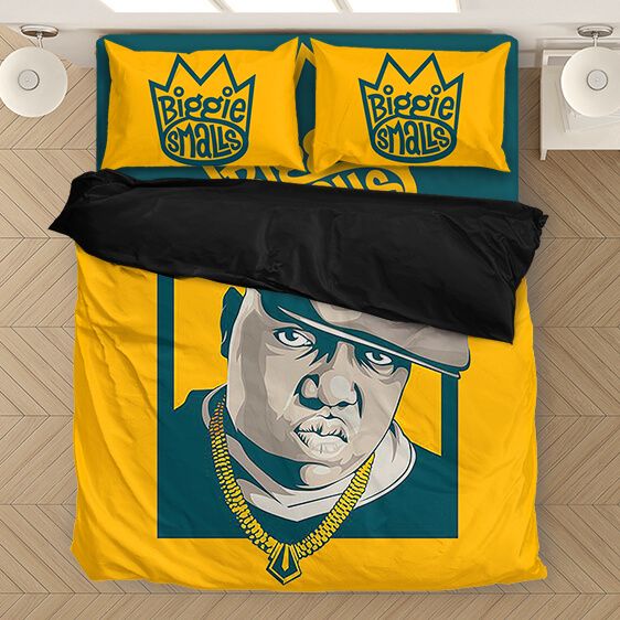 Biggie Smalls Crown Logo Dope Green And Yellow Bedclothes