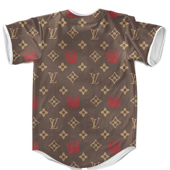 Biggie Smalls Louis Vuitton Inspired Pattern Brown Luxurious Baseball Jersey