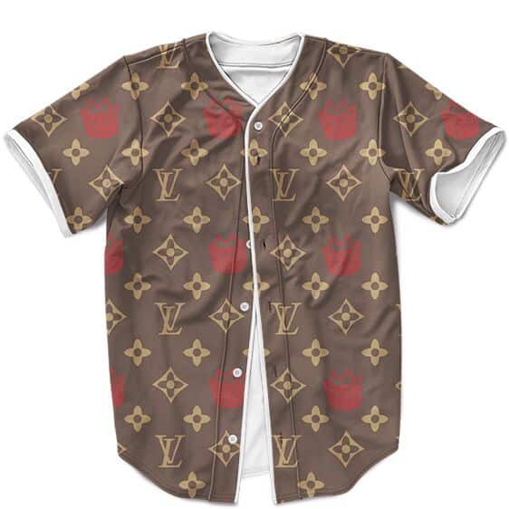 Biggie Smalls Louis Vuitton Inspired Pattern Brown Luxurious Baseball Jersey