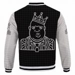 Biggie Smalls Outline Art Minimalist Pattern Varsity Jacket