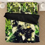 Biggie Smalls Smoking Weed Scribble Art Green Bedclothes