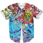 Biggie Thug Zombie Acid Drip Art Graffiti Colorful Baseball Jersey