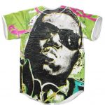 Biggie Vintage Portrait Pop Culture Art Awesome Green Baseball Uniform