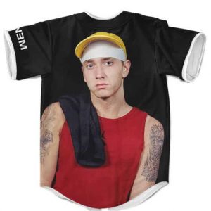 Detroit's Rapper Eminem Black Minimalist Baseball Jersey