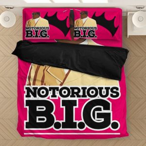 East Coast Rap Icon Notorious B.I.G. Hot Pink Bedding Set