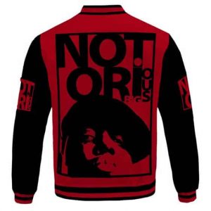 East Coast The Notorious BIG Red And Black Varsity Jacket