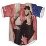 Eminem American Flag Silhouette Background Baseball Jersey
