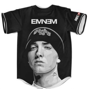 Eminem Recovery Album Minimalist Black Baseball Jersey