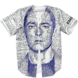 Eminem Scribbled Typography Portrait Art Baseball Shirt