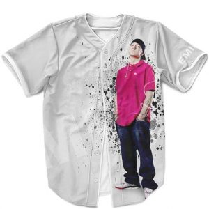 Famous Rapper Marshall Mathers Light Gray Baseball Shirt