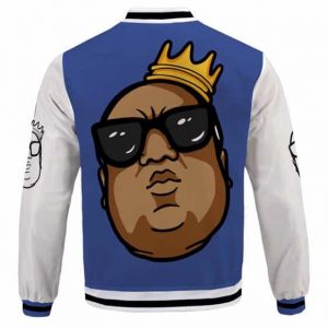 Gangsta Rapper Biggie Smalls Face Cutout Varsity Jacket