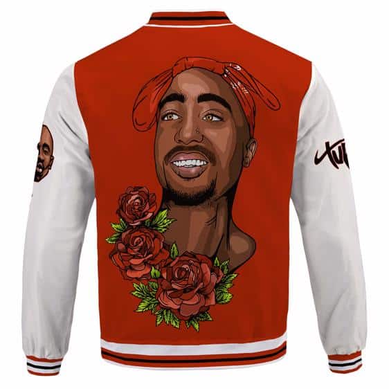 Gangsta Tupac Shakur West Coast Roses Tribute Varsity Jacket