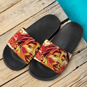 Hip-Hop Rapper 2Pac Amaru Shakur Pop Art Slide Sandals