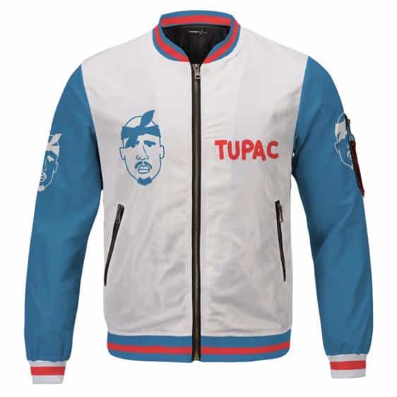Hip Hop Rapper Tupac Shakur Face Minimalist Varsity Jacket